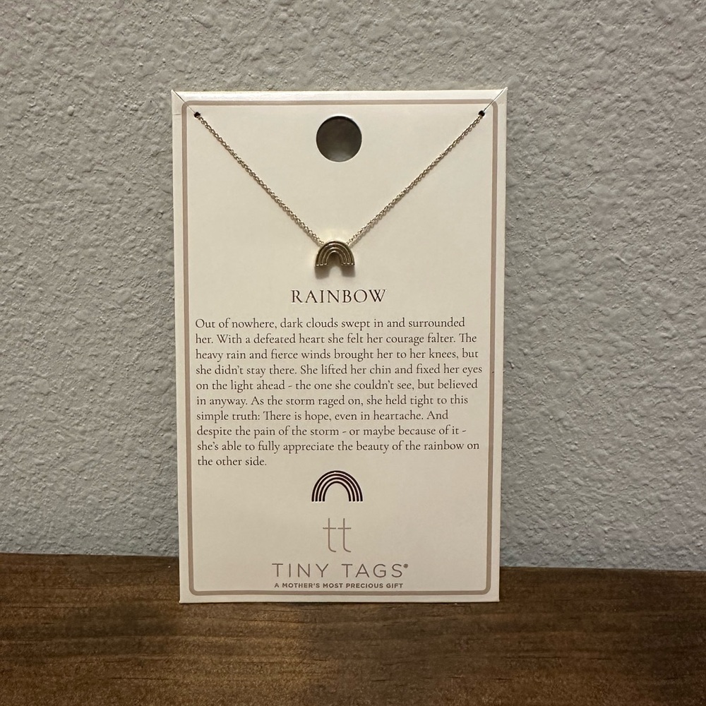 Tiny Tags Rainbow Pendant Necklace - Gold
